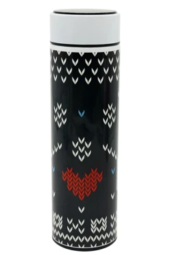 Купить термос Аква с датчиком температуры 500 мл, с нанесением "Embroidered heart"