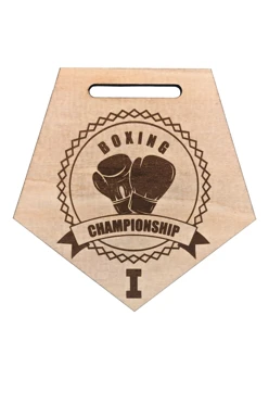 Медаль из фанеры Многоугольник МФ8005 80 мм с гравировкой#1