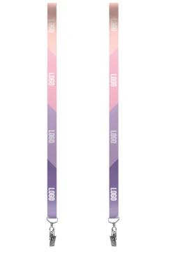 Купить ленту для бейджа атлас ширина 2 см, с клипсой, с печатью "Logo"