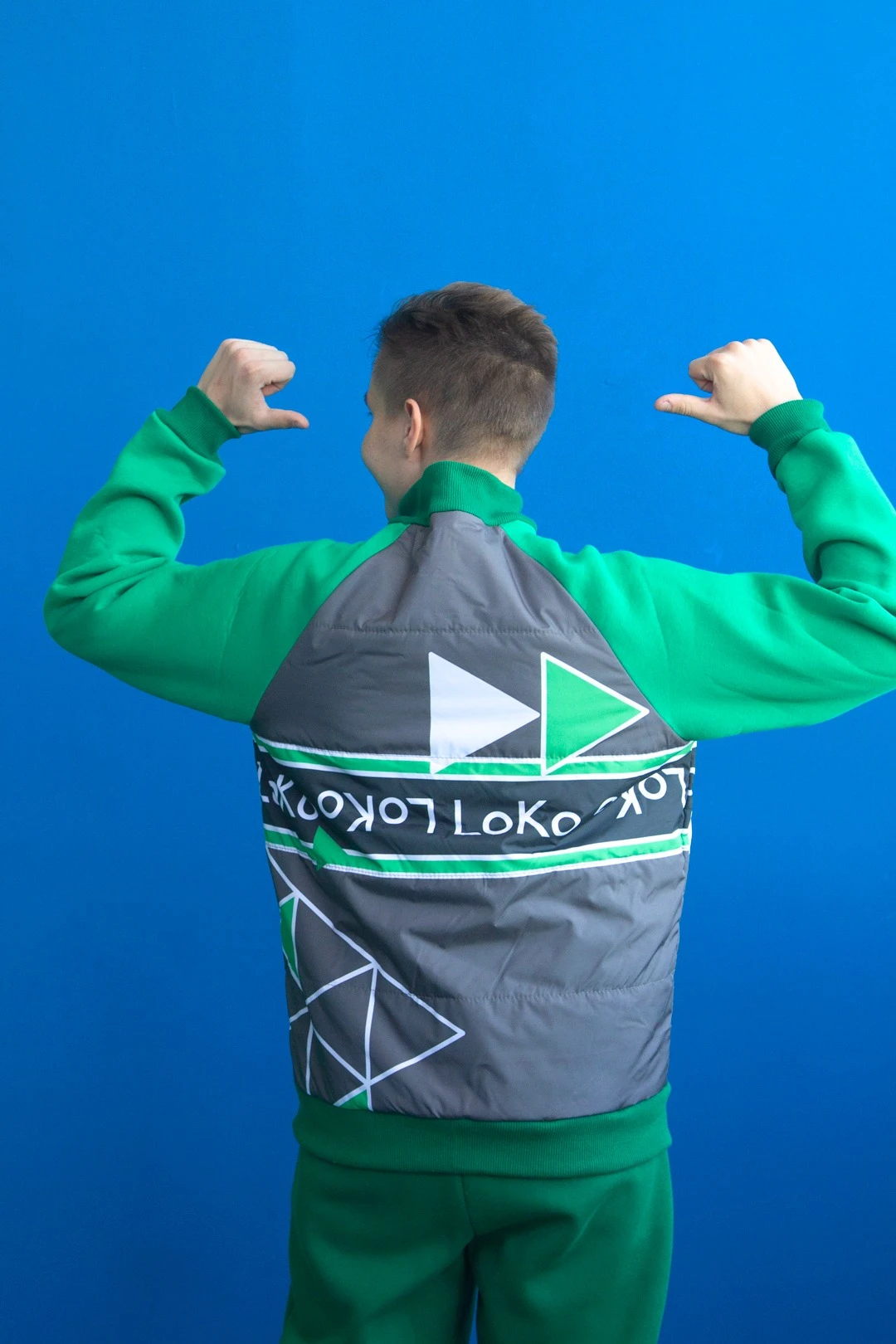 Толстовка Оскар из футера унисекс, с частичной запечаткой "Emerald"#1