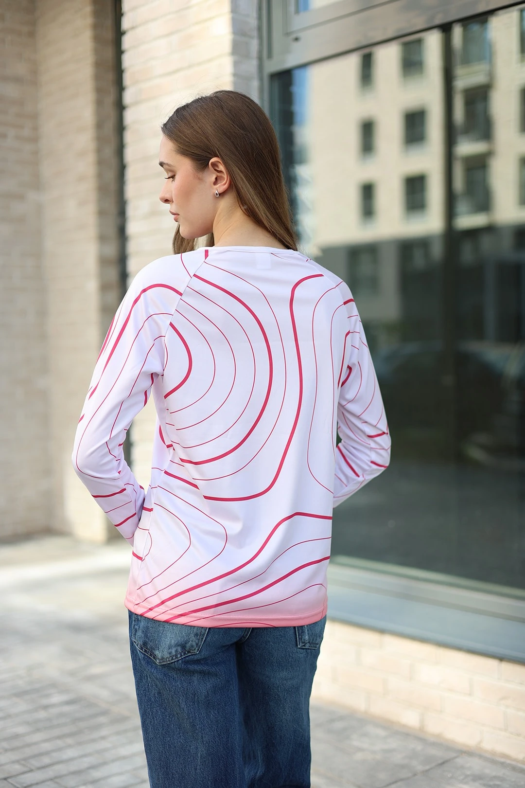 Лонгслив Спэйс Плюс женский с полной запечаткой "Red Line"#2