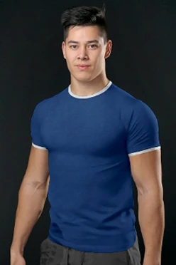 Купить темно сине-белую футболку Атлетик унисекс