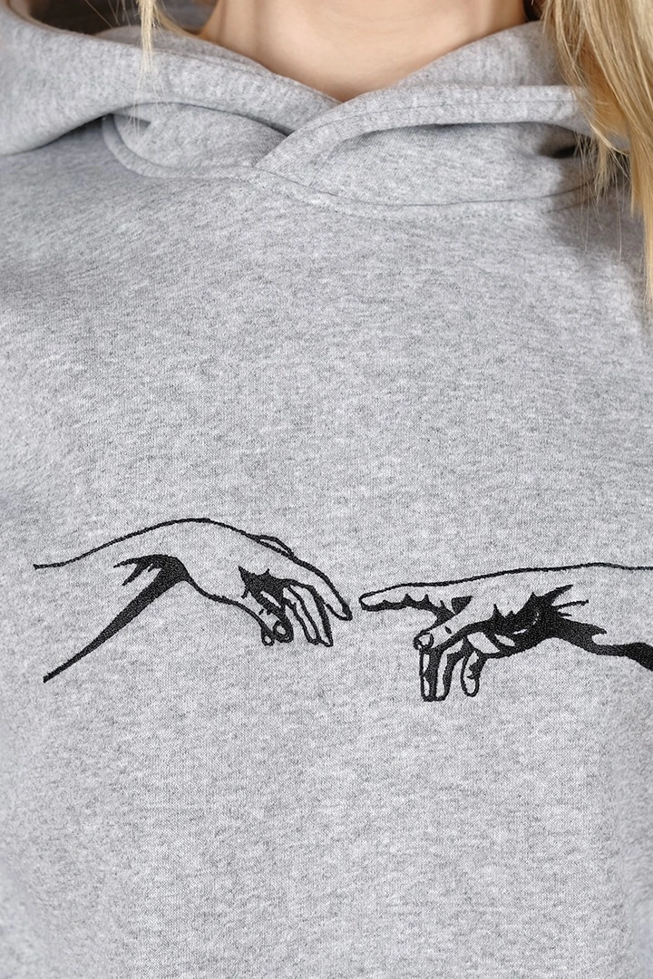 Худи Кинг из футера унисекс, однотонная меланж "Michelangelo"#3