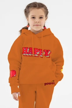 Купить худи Майк из футера детскую, однотонную оранжевую