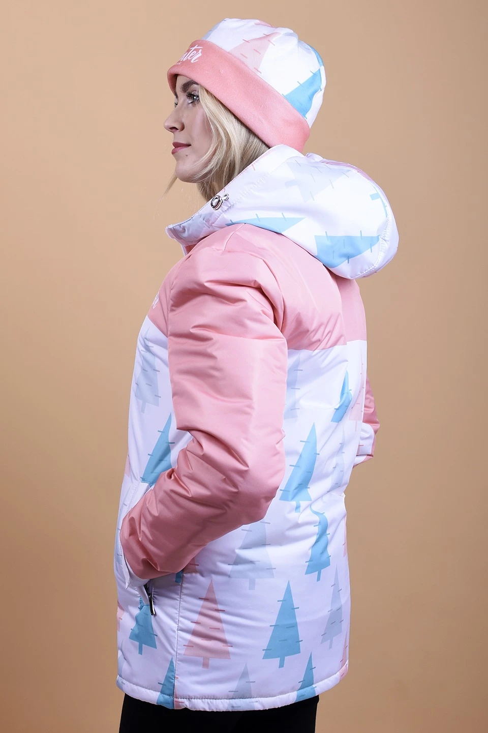 Куртка Норд с капюшоном на синтепоне унисекс, с полной запечаткой "Winter park"#1