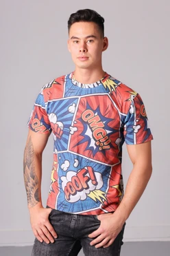 Купить футболку Ларри из кулирки хб унисекс, с полной запечаткой