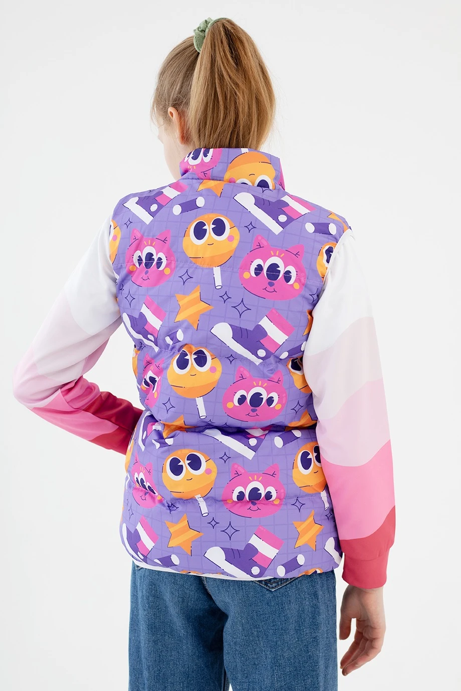 Жилет Морган Лайт с подкладом из лебяжьего пуха детский, с полной запечаткой "Funs"#5