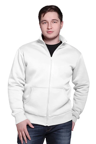 Толстовка Томас из футера унисекс, однотонная белая#3 Толстовка Томас из футера унисекс, однотонная белая#3