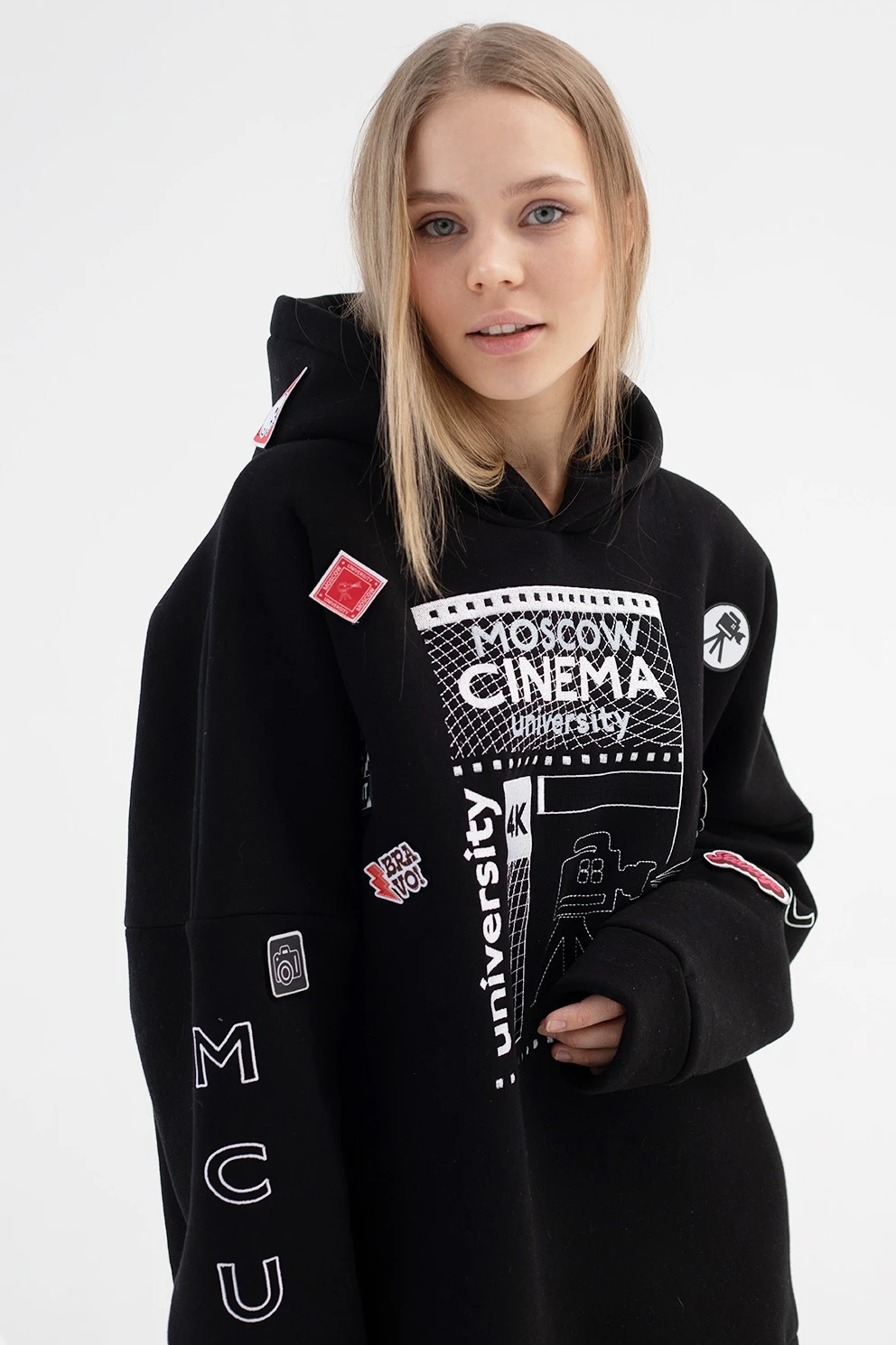 Худи Фрэнк из футера оверсайз унисекс, однотонная "Cinema University"#2 Худи Фрэнк из футера оверсайз унисекс, однотонная "Cinema University"#2