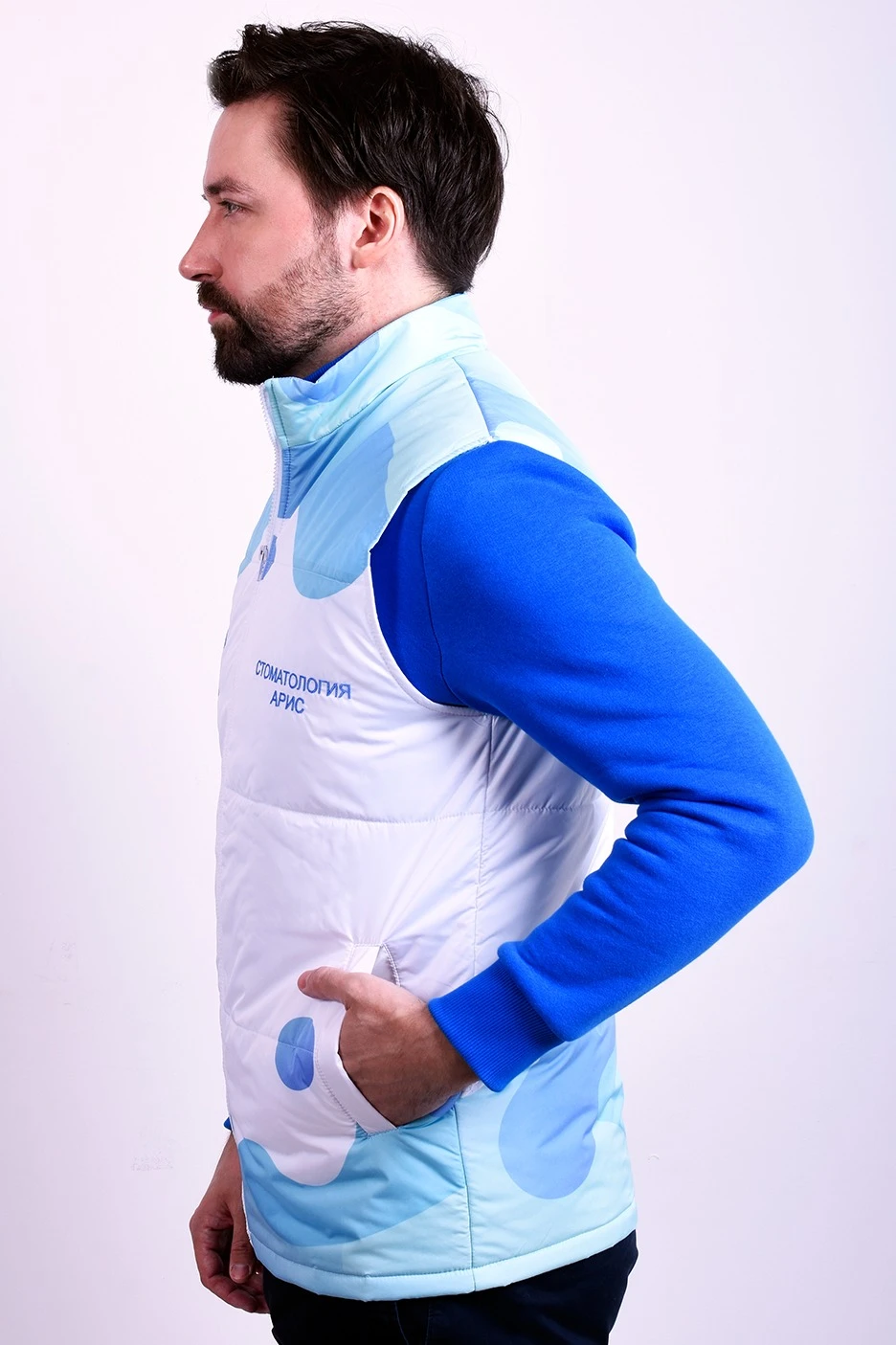 Жилет Портер на синтепоне со стежкой унисекс, с полной запечаткой "Aris"#1 Жилет Портер на синтепоне со стежкой унисекс, с полной запечаткой "Aris"#1