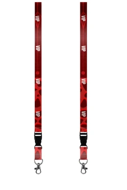 Купить ленту для бейджа блекаут ширина 2 см, с карабином-люкс и трезубцем, с печатью "VIP"