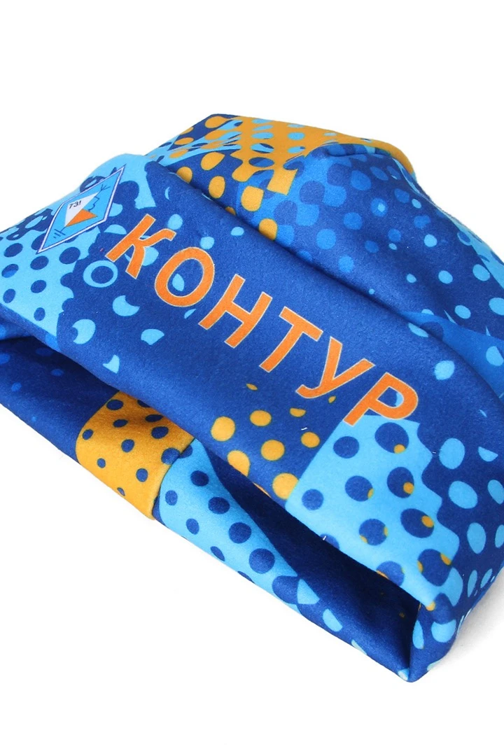 Шапка Лофт флисовая двухслойная взрослая, с полной запечаткой "Kontur"#2