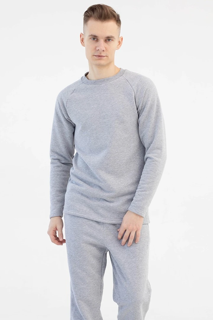 Лонгслив Мигель из футера унисекс, однотонный меланж#2 Лонгслив Мигель из футера унисекс, однотонный меланж#2