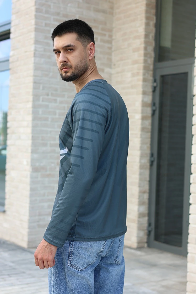 Лонгслив Спэйс Плюс V-ворот унисекс с полной запечаткой (полиэстер)#1