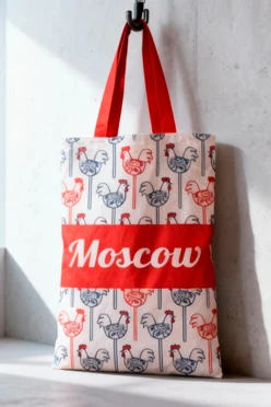 Купить сумку Пэйдж из перкали 25х35 см, с принтом "Moscow candy"