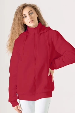 Купить балахон Джеймс из футера на флисе унисекс, однотонный темно-красный