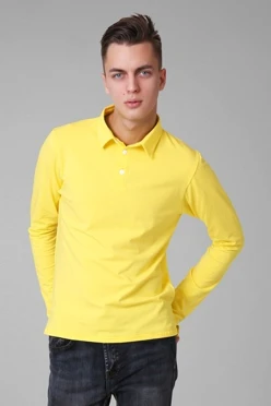 Купить лонгслив Поло Декстер Плюс унисекс лимонный