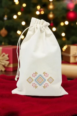 Купить мешочек из канваса с принтом  20х30 см "Udmurt flowers"