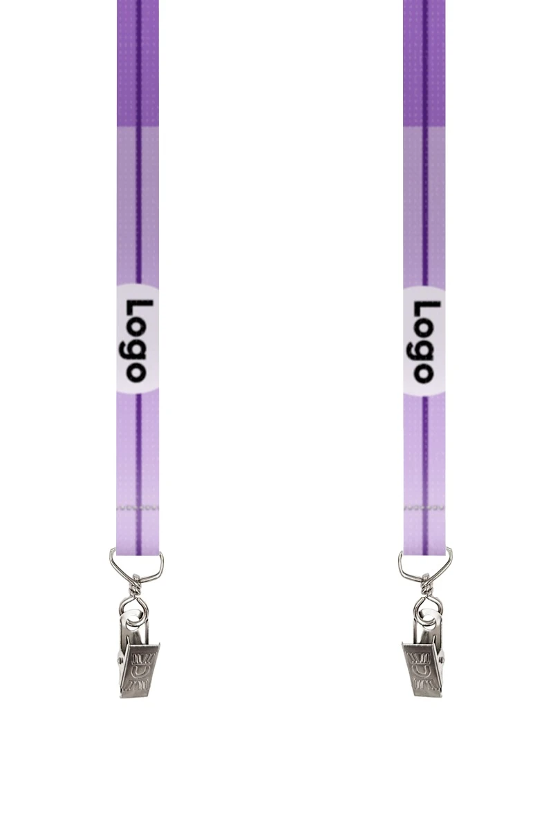 Купить ленту для бейджа блекаут ширина 1,5 см, с клипсой, с печатью "Logo"