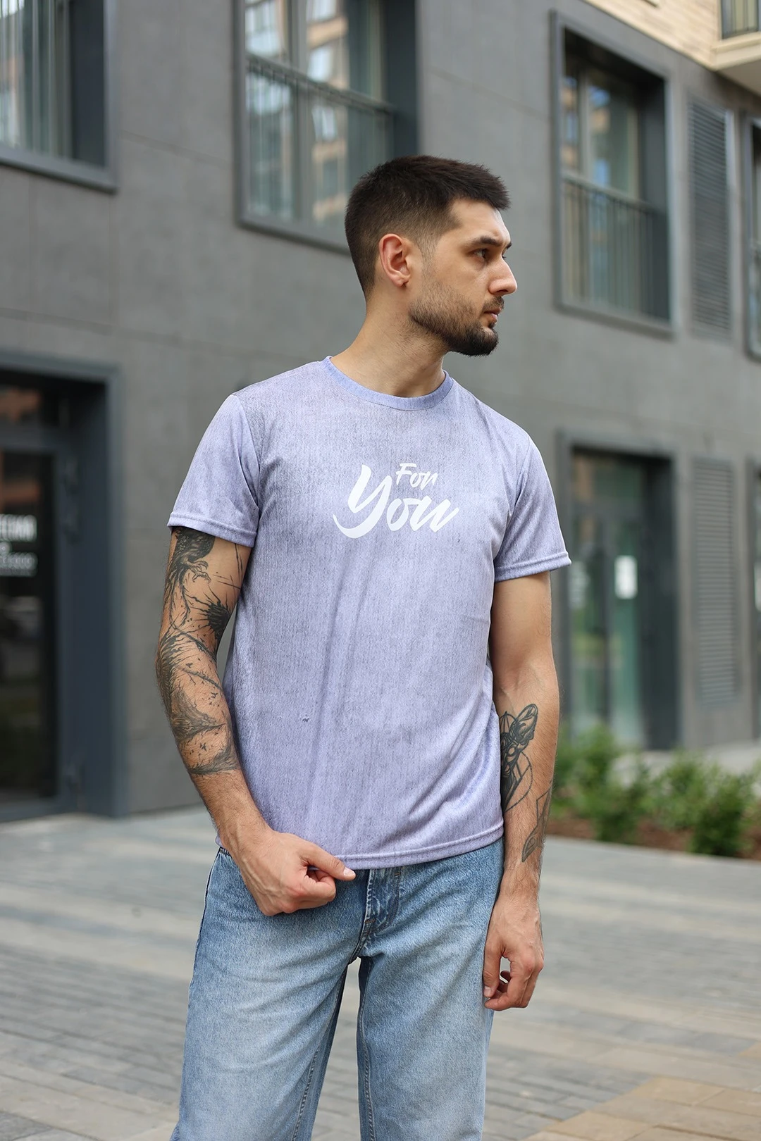 Купить футболку Гэлэкси унисекс из примы с полной запечаткой "For You"