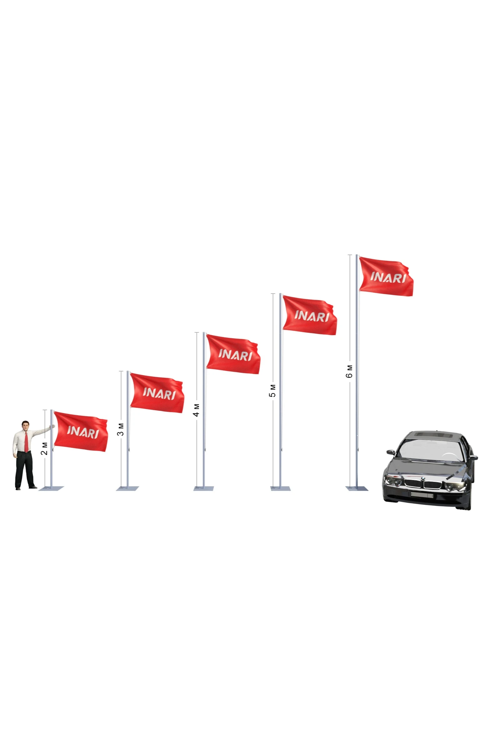 Флагшток Моби Стандарт из алюминия 2 м#4