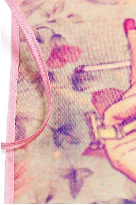 Фартук Аппетит Бокс с прямым низом, с полной запечаткой "Lady duft punk"#2 Фартук Аппетит Бокс с прямым низом, с полной запечаткой "Lady duft punk"#2