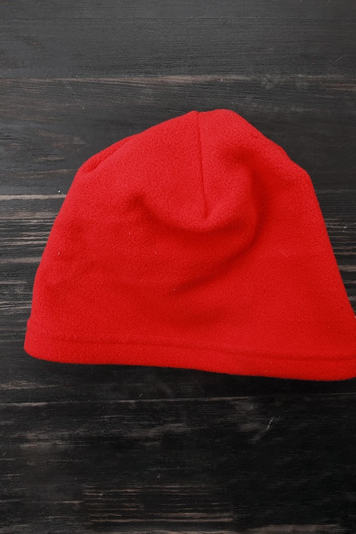 Шапка Вайт флисовая однослойная детская, однотонная красная#2