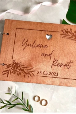 Свадебная книга пожеланий для гостей из дерева, 20х30 см