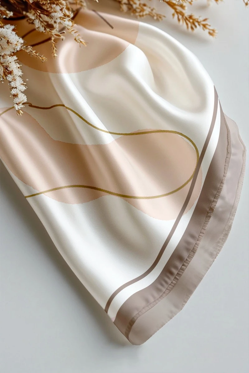 Купить платок Шанель 70х70 см, с полной запечаткой  "Aqua plants"