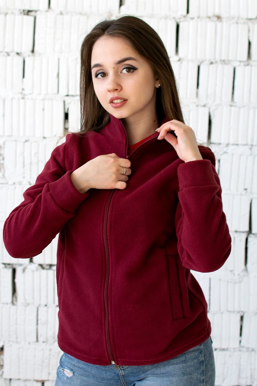 Купить бордовую толстовку Харисон без капюшона унисекс