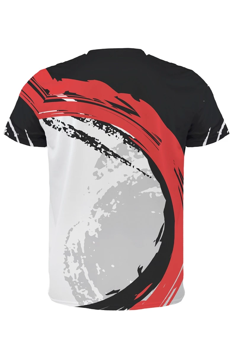 Купить футболку Спэйс V-ворот унисекс из ложной сетки с принтом "Samuraj"