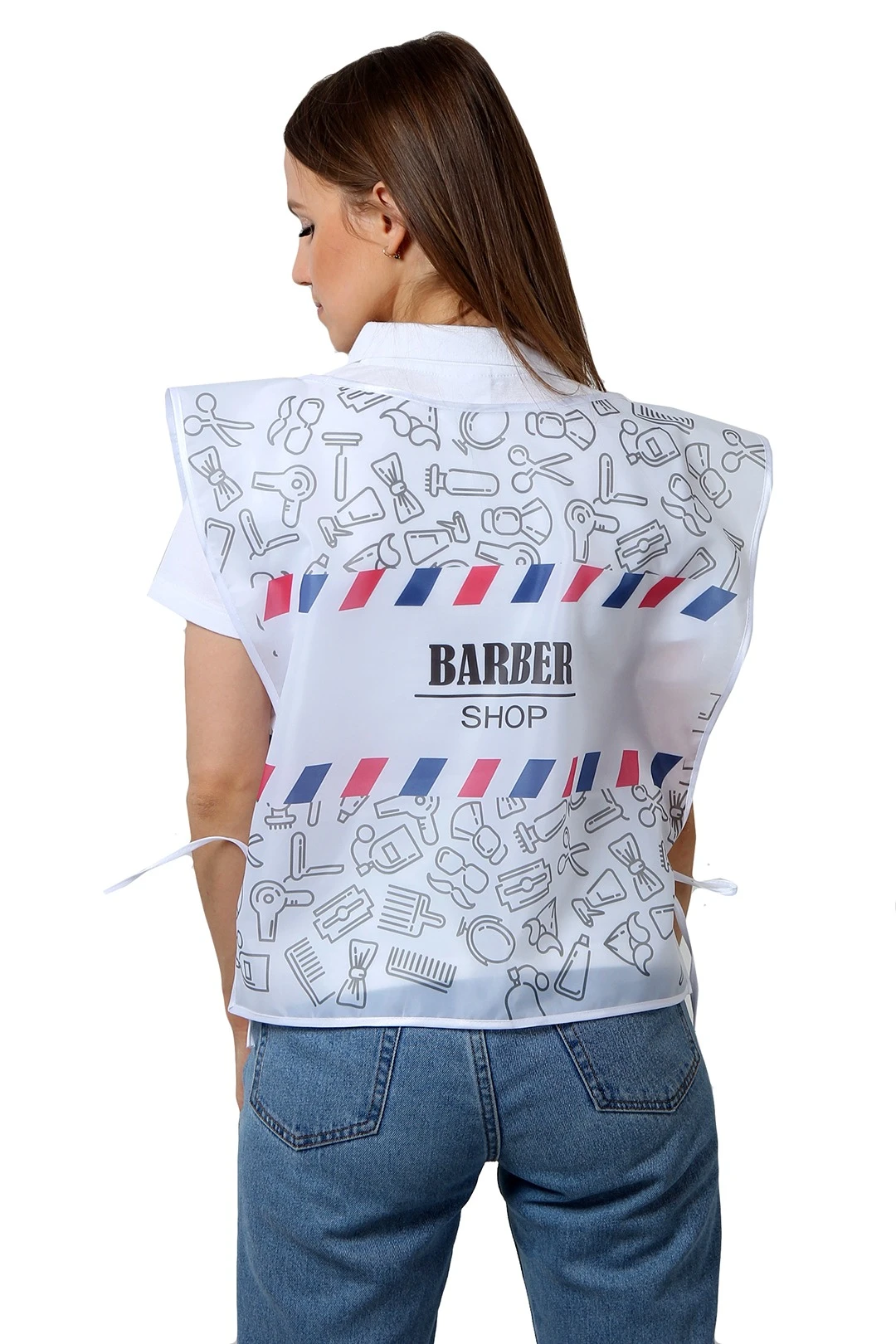 Накидка Инсайт 50х55 см, с полной запечаткой "BARBER SHOP"#2