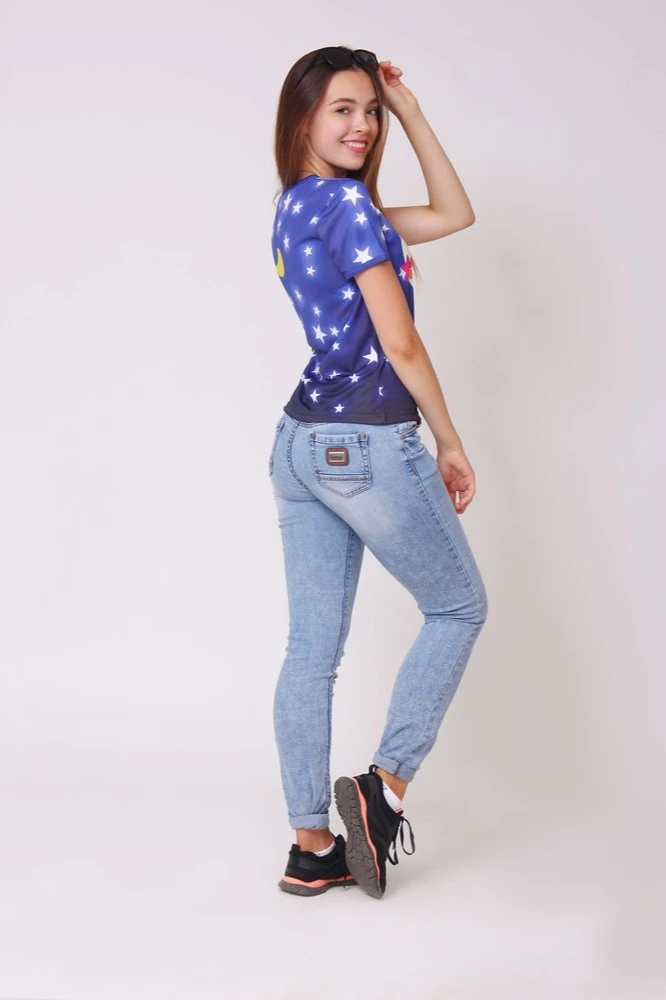 Футболка Гэлэкси женская из ники с полной запечаткой "Star"#2