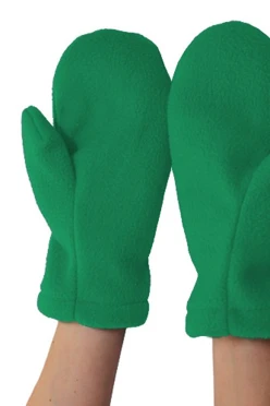 Купить варежки флисовые подростковые зеленые