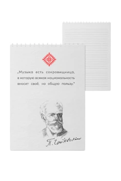 Купить блокнот фирменный А5 на пружине (40 листов) с принтом "Quote about music"