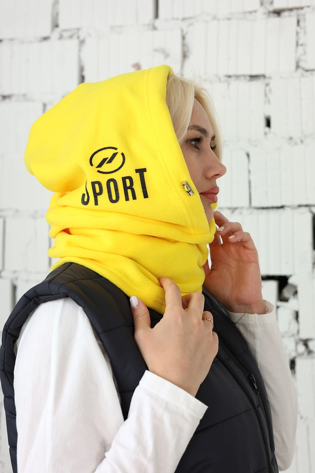 Капор Рейс флисовый взрослый, однотонный#1