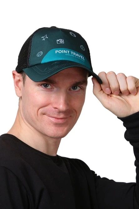 Бейсболка Вестерн облегченная с печатью на всей поверхности (полиэстер) "Point Travel"#1