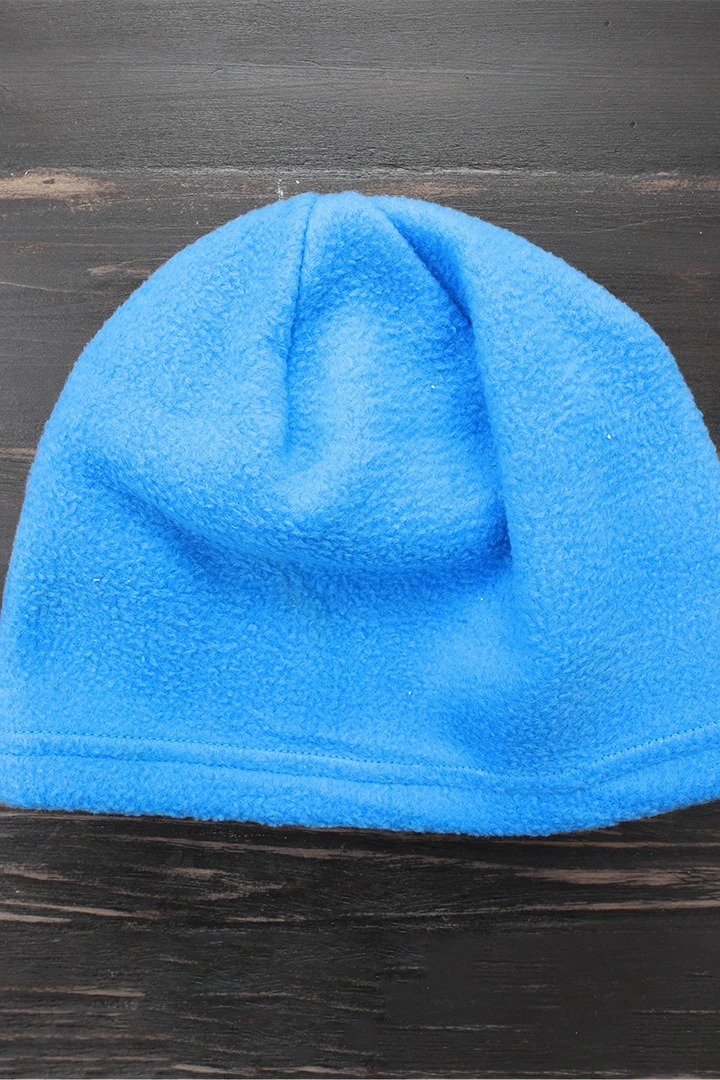 Купить шапку флисовую детскую голубую (однослойную)