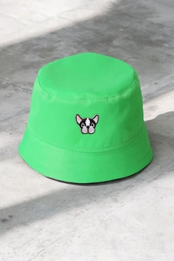 Купить панаму Монако из греты с отстроченными полями, однотонная "Emoji dog"