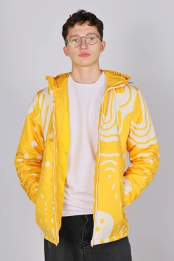 Купить куртку Норд с капюшоном на синтепоне унисекс, с полной запечаткой "Abstraction"