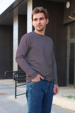 Купить лонгслив Фрэнсис унисекс однотонный (хлопок) фиолетовый