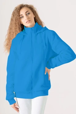 Купить балахон Джеймс из футера на флисе унисекс, однотонный голубой