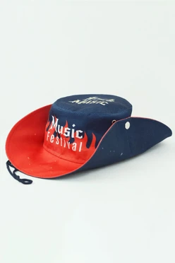 Купить панаму Техас с полями на кнопках, с полной запечаткой "Music Festival"