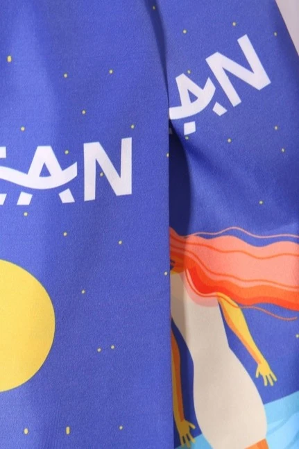 Шарф двухслойный легкий 15х150 см, с полной запечаткой "Ocean"#2