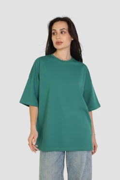 Купить футболку Ричмонд оверсайз унисекс однотонная (хлопок), бирюзовая