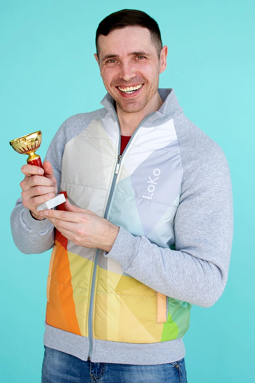 Толстовка Оскар из футера унисекс, с частичной запечаткой "Winner"#3 Толстовка Оскар из футера унисекс, с частичной запечаткой "Winner"#3