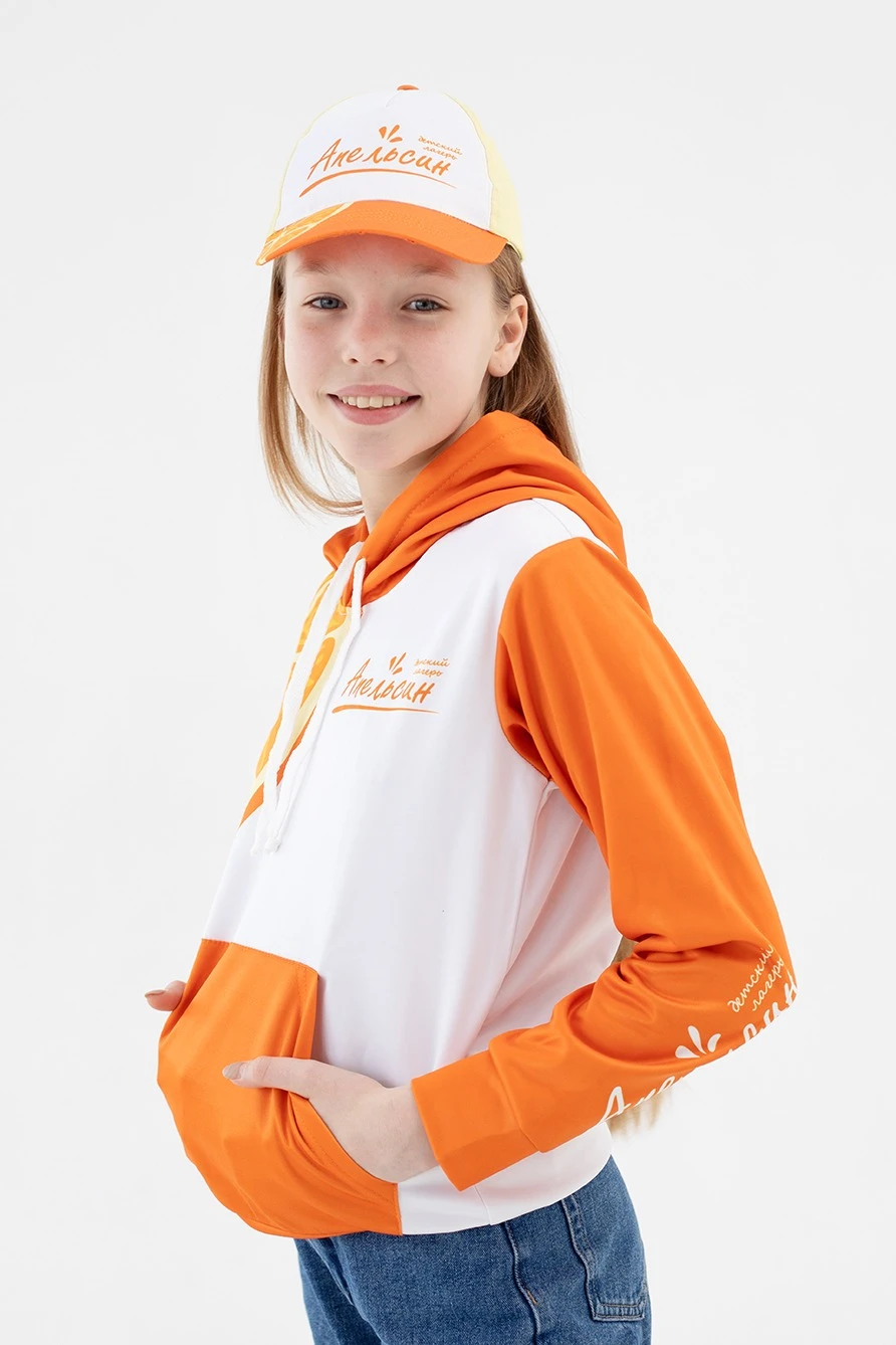Худи Томми детский из адидаса с полной запечаткой "Orange"#1 Худи Томми детский из адидаса с полной запечаткой "Orange"#1