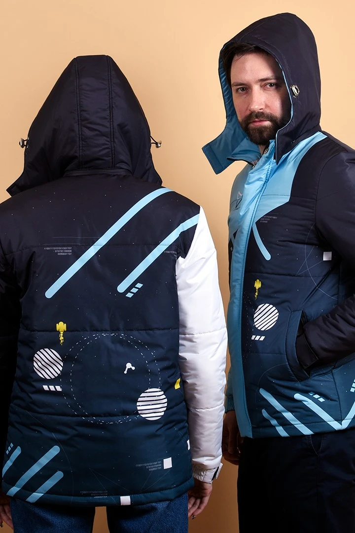 Куртка Винтер с капюшоном на синтепоне унисекс, с полной запечаткой#1