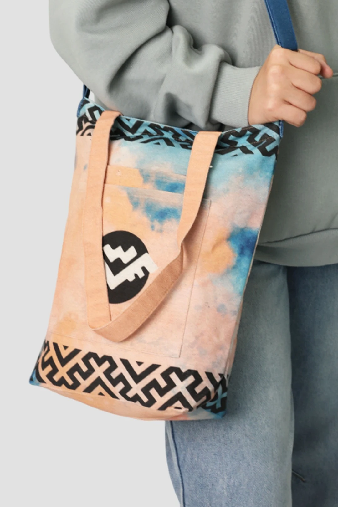 Сумка Айви из двунитки 30х35х10 см, с принтом "Ornament"#1