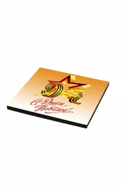 Магнит из дерева 6х6 см квадрат, с принтом "Victorious May"#1